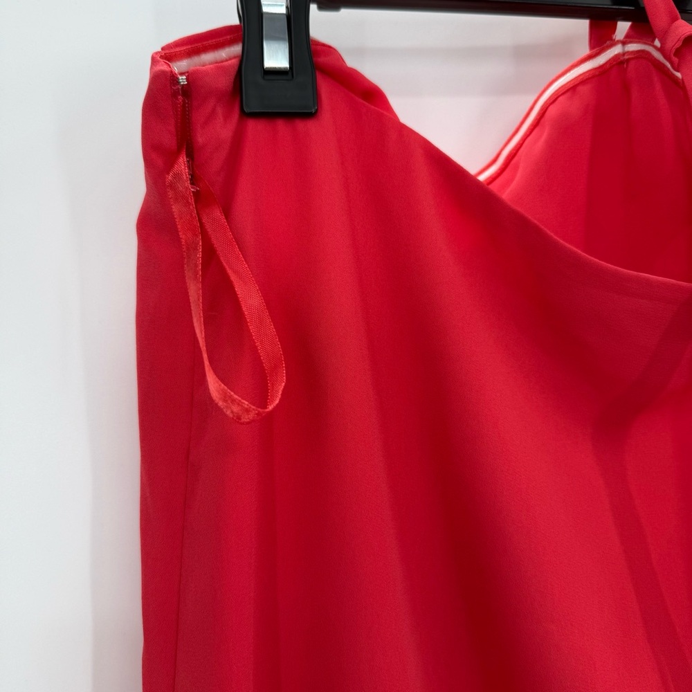 corey lynn calter asymmetrical dress ruffle red pink tube midi size 4 - Picture 5 of 8